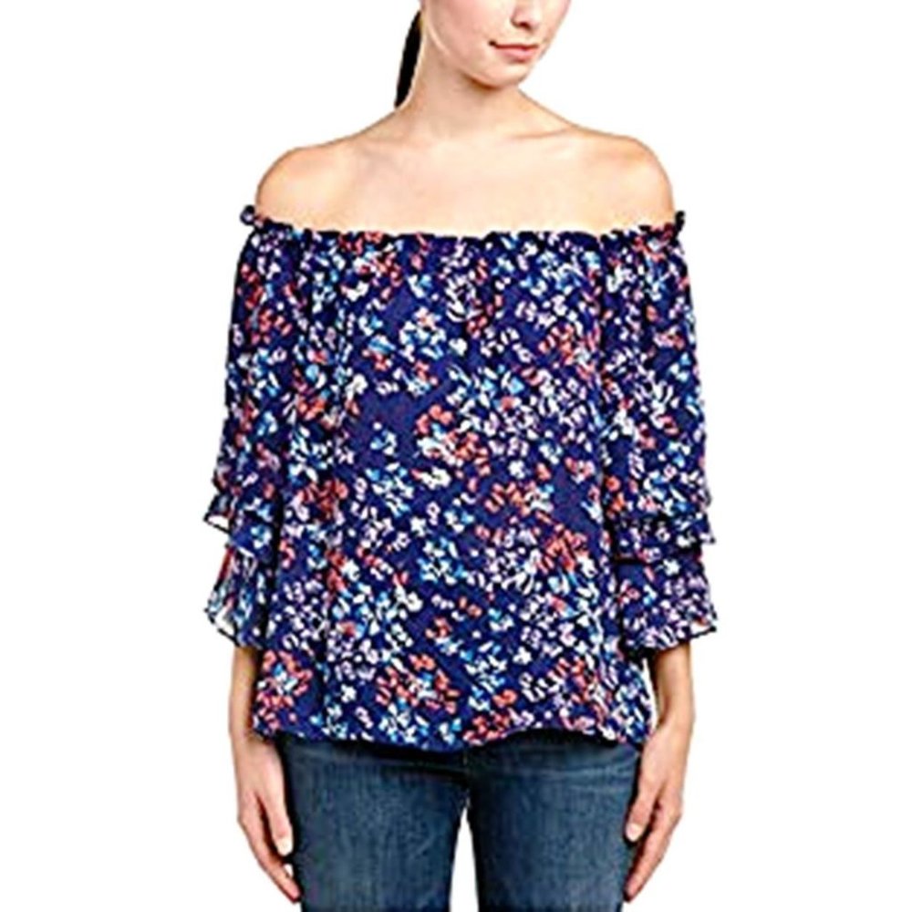 PARKER Off The Shoulder FLORAL Blouse TOP P7H3782PGP ( XS )